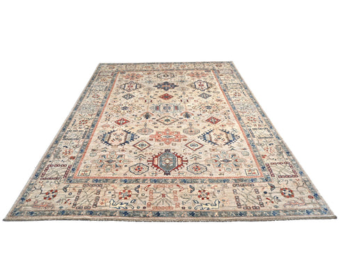 9x113 Gray Aryana Afghan Hand Knotted Veg Dye Wool Area Rug