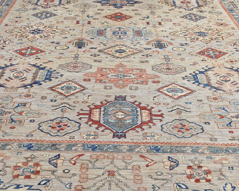 9x113 Gray Aryana Afghan Hand Knotted Veg Dye Wool Area Rug