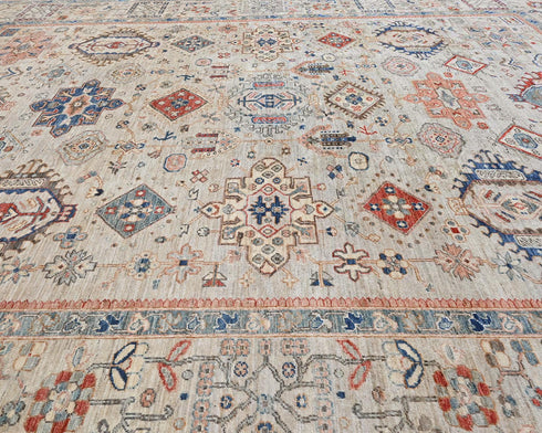 9x113 Gray Aryana Afghan Hand Knotted Veg Dye Wool Area Rug