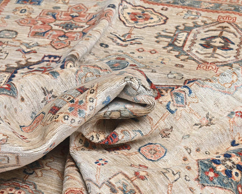9x113 Gray Aryana Afghan Hand Knotted Veg Dye Wool Area Rug
