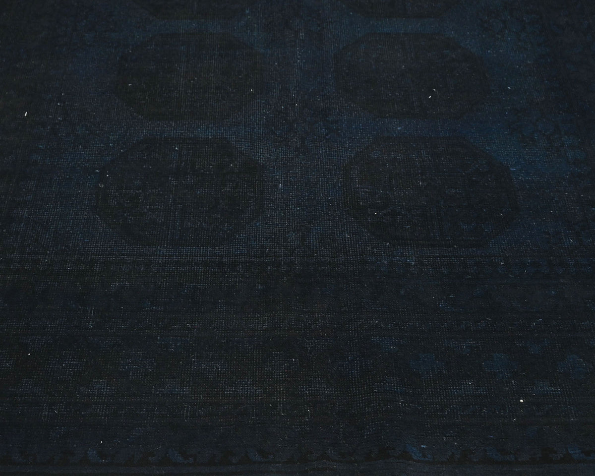 6x8 Vintage Blue Over Dyed Persian Style Hand Knotted Low Pile Wool Area Rug