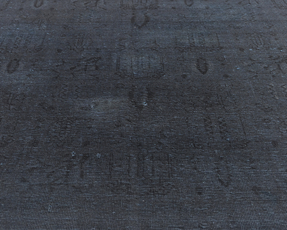 Alfombra afgana Chobi gris teñida, anudada a mano, de lana desgastada y sin pelo, de 1,85 m x 2,75 m
