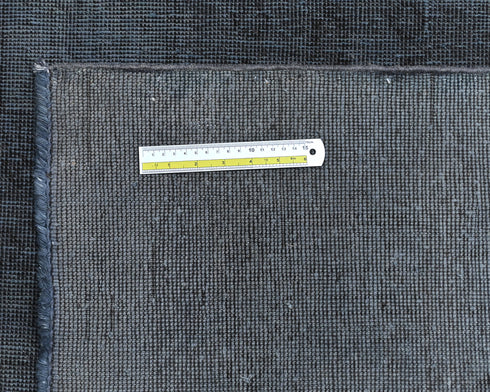 6'1x9'10 Chobi Gray Over Dye Afghan Hand Knotted Distressed No Pile Wool Area Rug