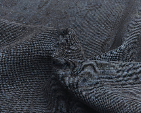 6'1x9'10 Chobi Gray Over Dye Afghan Hand Knotted Distressed No Pile Wool Area Rug