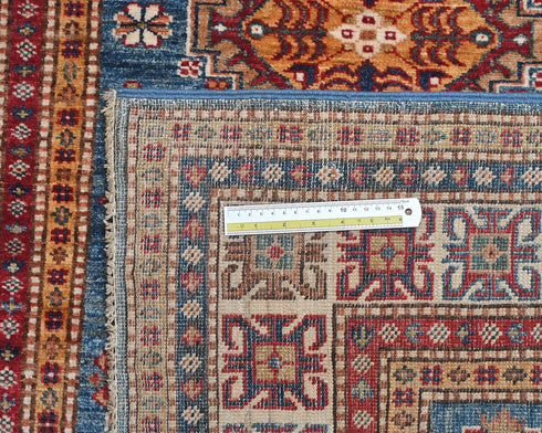 Blue 3x5 Kazak Afghan Hand Knotted Traditional Wool Area Rug