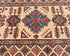 10 Feet Beige Kazak Afghan Hand Knotted Wool Runner Rug