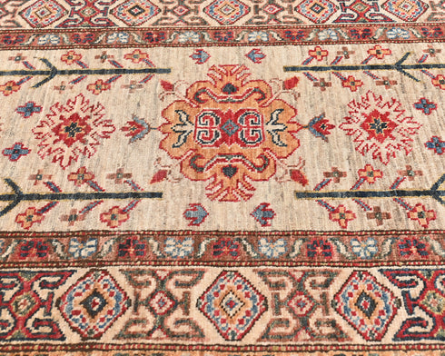 10 Feet Brown Kazak Afghan Hand Knotted Wool Runner Rug