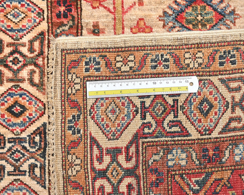 10 Feet Brown Kazak Afghan Hand Knotted Wool Runner Rug