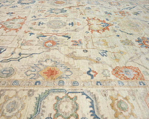 8x10 Zeigler Beige Afghan Hand Knotted Wool Area Rug