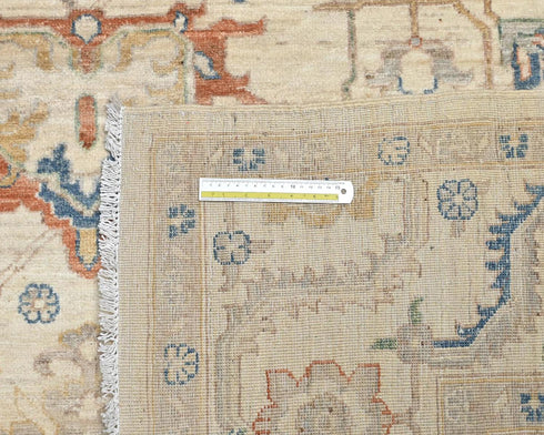 8x10 Zeigler Beige Afghan Hand Knotted Wool Area Rug