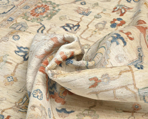 8x10 Zeigler Beige Afghan Hand Knotted Wool Area Rug