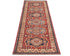 8 Feet Red Kazak Afghan Hand Knotted Wool Runner Rug