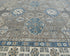 9x12 Ft Gray Blue Kazak Afghan Hand Knotted Geometric Wool Area Rug