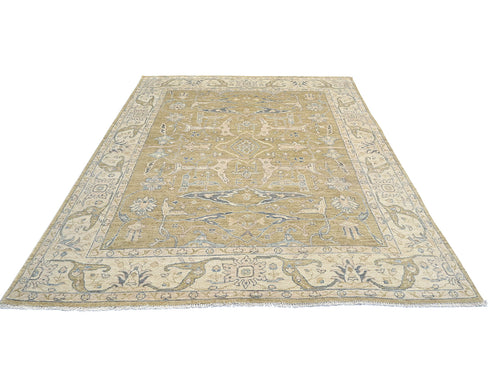 8x10 Ft Soft Brown Turkish Oushak Hand Knotted Oriental Soft Wool Area Rug
