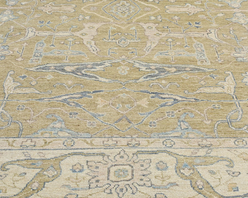 8x10 Ft Soft Brown Turkish Oushak Hand Knotted Oriental Soft Wool Area Rug