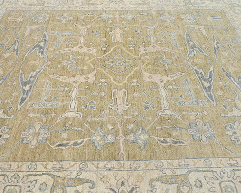 8x10 Ft Soft Brown Turkish Oushak Hand Knotted Oriental Soft Wool Area Rug