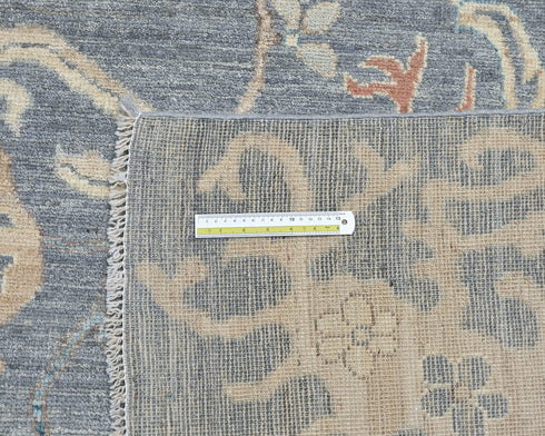 9x12 Oushak Gray Turkish Handmade Traditional Veg Dye Wool Rug
