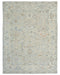 Muted Blue Oushak Turkish Hand Knotted Traditional 9x12 Feet Wool Area Rug