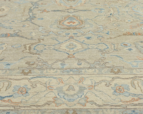 Silver Gray Turkish Oushak Hand Knotted Oriental 9x12 Soft Wool Area Rug