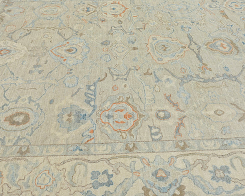 Silver Gray Turkish Oushak Hand Knotted Oriental 9x12 Soft Wool Area Rug