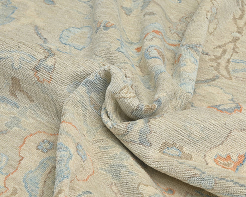 Silver Gray Turkish Oushak Hand Knotted Oriental 9x12 Soft Wool Area Rug