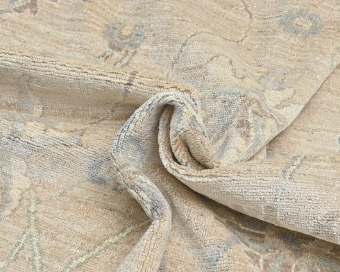 Pastel Brown 9x12 Oushak Turkish Hand Knotted Oriental Veg Dye Wool Rug