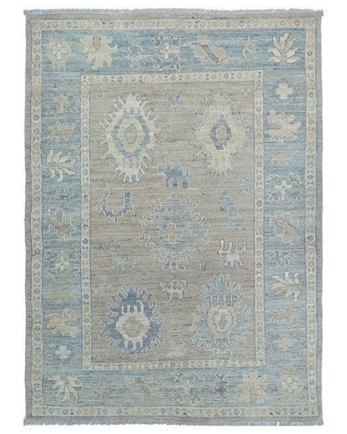 4x6 Ft Brown Oushak Turkish Hand Knotted Traditional Soft Wool Area Rug