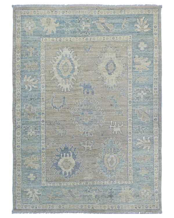 4x6 Ft Brown Oushak Turkish Hand Knotted Traditional Soft Wool Area Rug