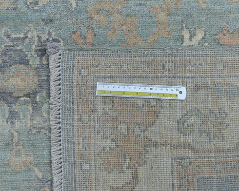 4x6 Ft Soft Blue Oushak Turkish Hand Knotted Traditional Veg Dye Wool Area Rug