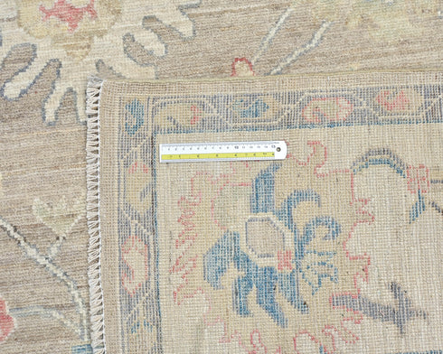 8x10 Brown Gray Turkish Oushak Hand Knotted Traditional Soft Wool Area Rug