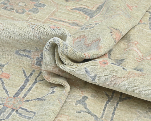 Soft Beige 9x12 Turkish Oushak Hand Knotted Traditional Soft Wool Areaz Rug