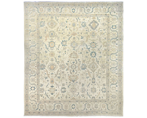 12x15 Zeigler Beige Afghan Hand Knotted Wool Area Rug