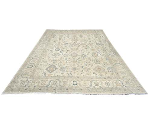 12x15 Zeigler Beige Afghan Hand Knotted Wool Area Rug
