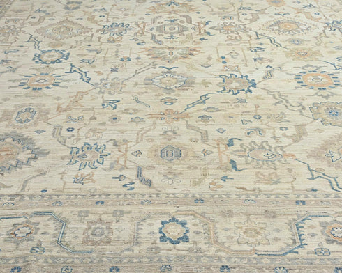 12x15 Zeigler Beige Afghan Hand Knotted Wool Area Rug
