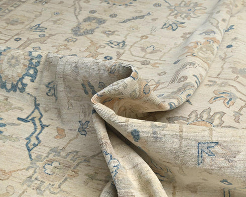 12x15 Zeigler Beige Afghan Hand Knotted Wool Area Rug