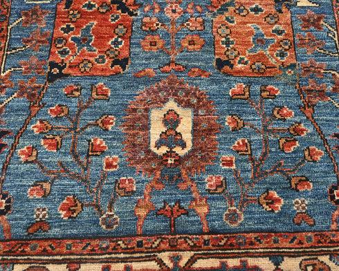 3x5 Blue Aryana Afghan Hand Knotted Veg Dye Wool Area Rug