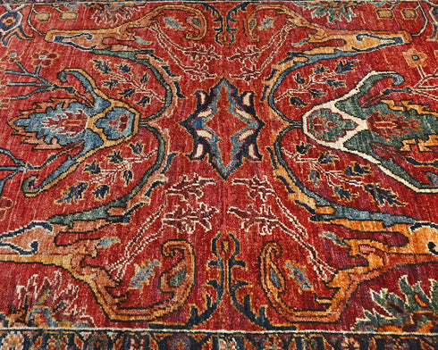 3x5 Rust Aryana Afghan Hand Knotted Veg Dye Wool Area Rug