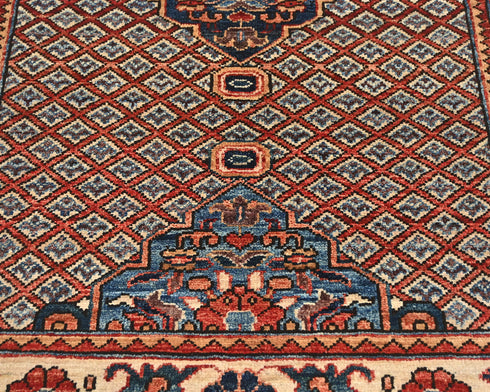 3x5 Beige Aryana Afghan Hand Knotted Veg Dye Wool Area Rug