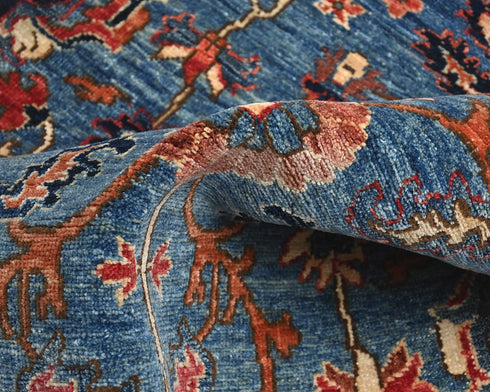 3x5 Blue Aryana Afghan Hand Knotted Veg Dye Wool Area Rug