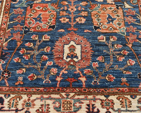 3x5 Blue Aryana Afghan Hand Knotted Veg Dye Wool Area Rug