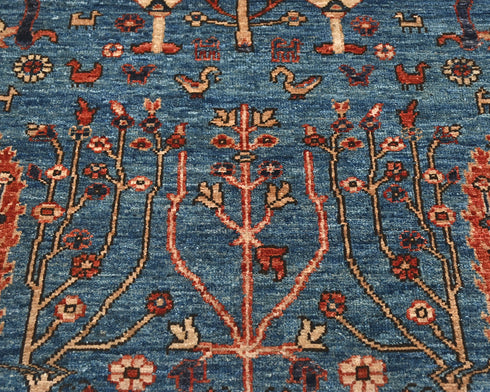 3x5 Blue Aryana Afghan Hand Knotted Veg Dye Wool Area Rug