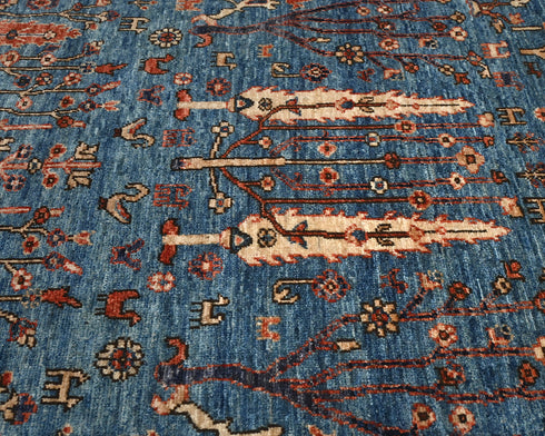 3x5 Blue Aryana Afghan Hand Knotted Veg Dye Wool Area Rug