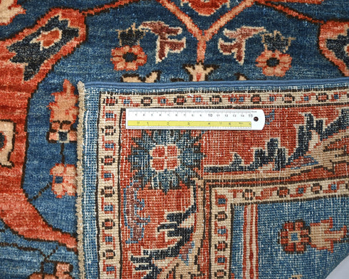 3x5 Blue Rust Aryana Afghan Hand Knotted Veg Dye Wool Area Rug