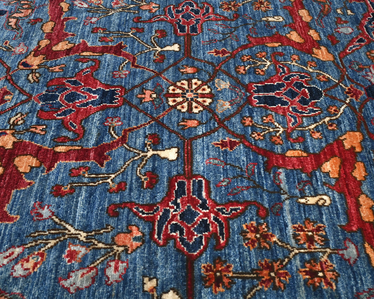 3x5 Blue Aryana Afghan Hand Knotted Veg Dye Wool Area Rug