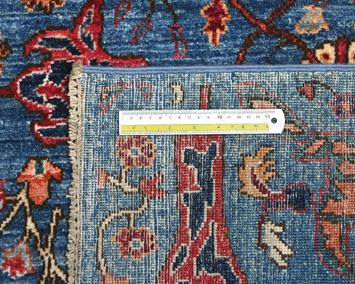3x5 Blue Aryana Afghan Hand Knotted Veg Dye Wool Area Rug
