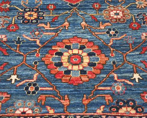 3x5 Aryana Blue Afghan Hand Knotted Veg Dye Wool Area Rug