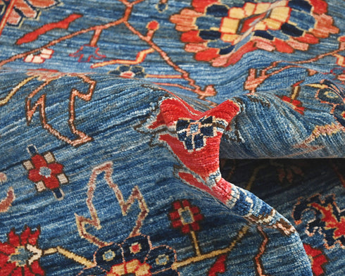 3x5 Aryana Blue Afghan Hand Knotted Veg Dye Wool Area Rug