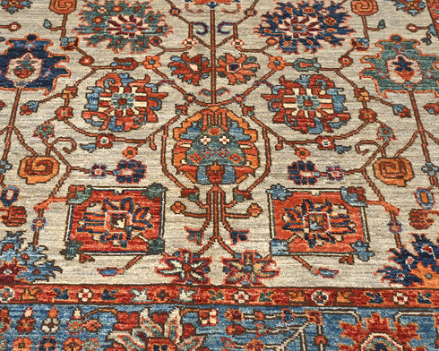 4x6 Gray Blue Aryana Afghan Hand Knotted Veg Dye Wool Area Rug
