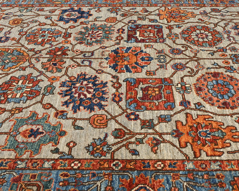 4x6 Gray Blue Aryana Afghan Hand Knotted Veg Dye Wool Area Rug