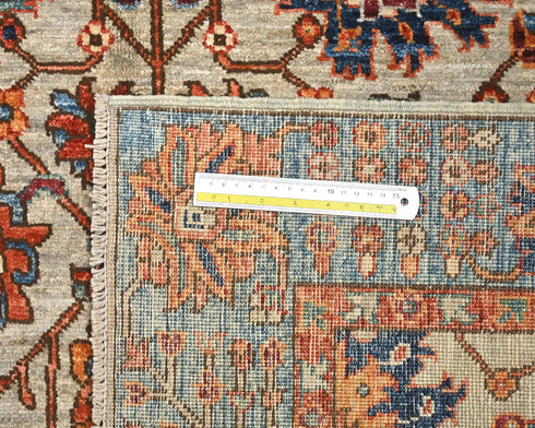 4x6 Gray Blue Aryana Afghan Hand Knotted Veg Dye Wool Area Rug